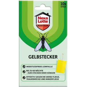 Nexa-Lotte Gelbtafeln Gelbstecker, Set, zum Hängen und Stecken, gegen Trauermücken und andere Schädlinge, 10 Stück