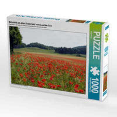 CALVENDO Puzzle Mohnfeld am alten Kraterrand vom Laacher See 1000 Teile Lege-Größe 64 x 48 cm Foto-Puzzle Bild von Anja Frost