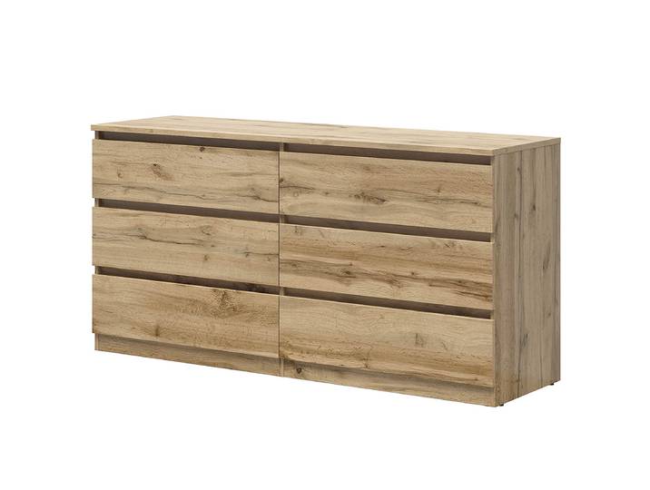 Commode - Hauteur 76 cm 150cm Bois/Imitation chêne wotan