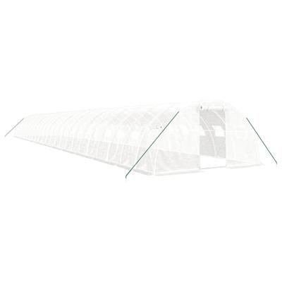 Helloshop26 - Gewächshaus Zelt Pflanzen Blumen Gemüse Unterstand mit Stahlrahmen 96 m² 24 x 4 x 2 m weiß 02_0044645