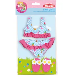 Heless - Puppen-Bikini Flamingo Ella mit Badeschläppchen, Gr. 35-45 cm