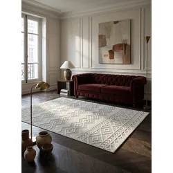 Teppich Kurzflor Creme 160x220 cm - STURA   Kadima Design