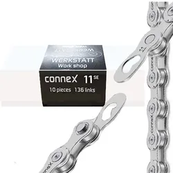 Kette Connex 11sE 11fach E-25, 10 Stück Nickel/Edelstahl 136 Glieder, silber, Werkstatt