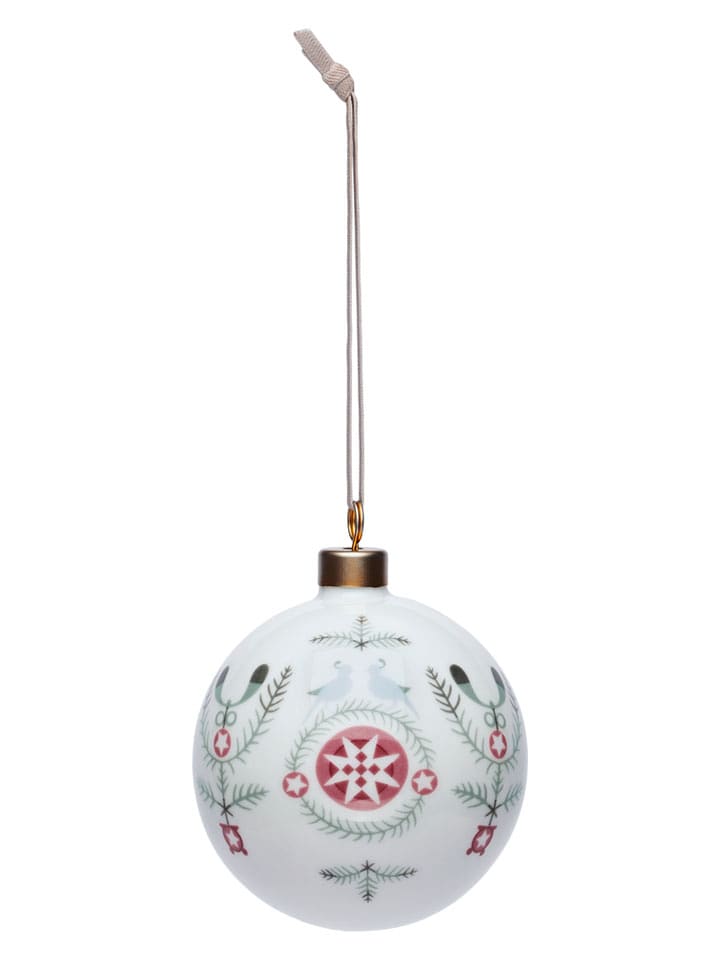 Rörstrand Christbaumkugel in Weiß/ Rot/ Grün - Ø 8 cm - onesize
