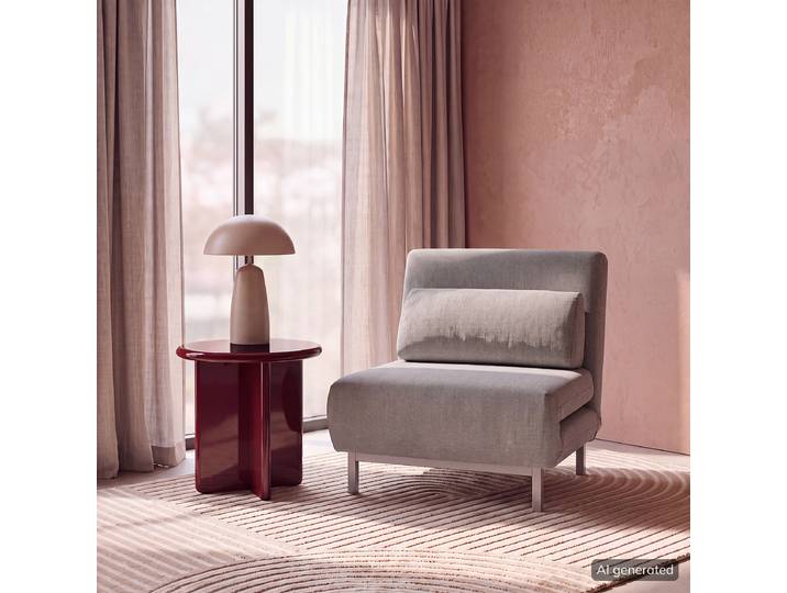 Schlafsessel COPPERFIELD Grau/Hellgrau Webstoff Lynna 92 x 80 x 81cm