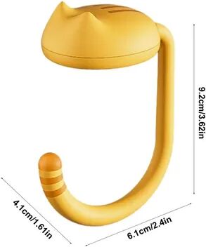 Discount Dollar Deals Cute Cat Tail Purse Hook, Portable Multifunctional Table Purse Bag Hooks For Home And School, Space Saving Design yellow