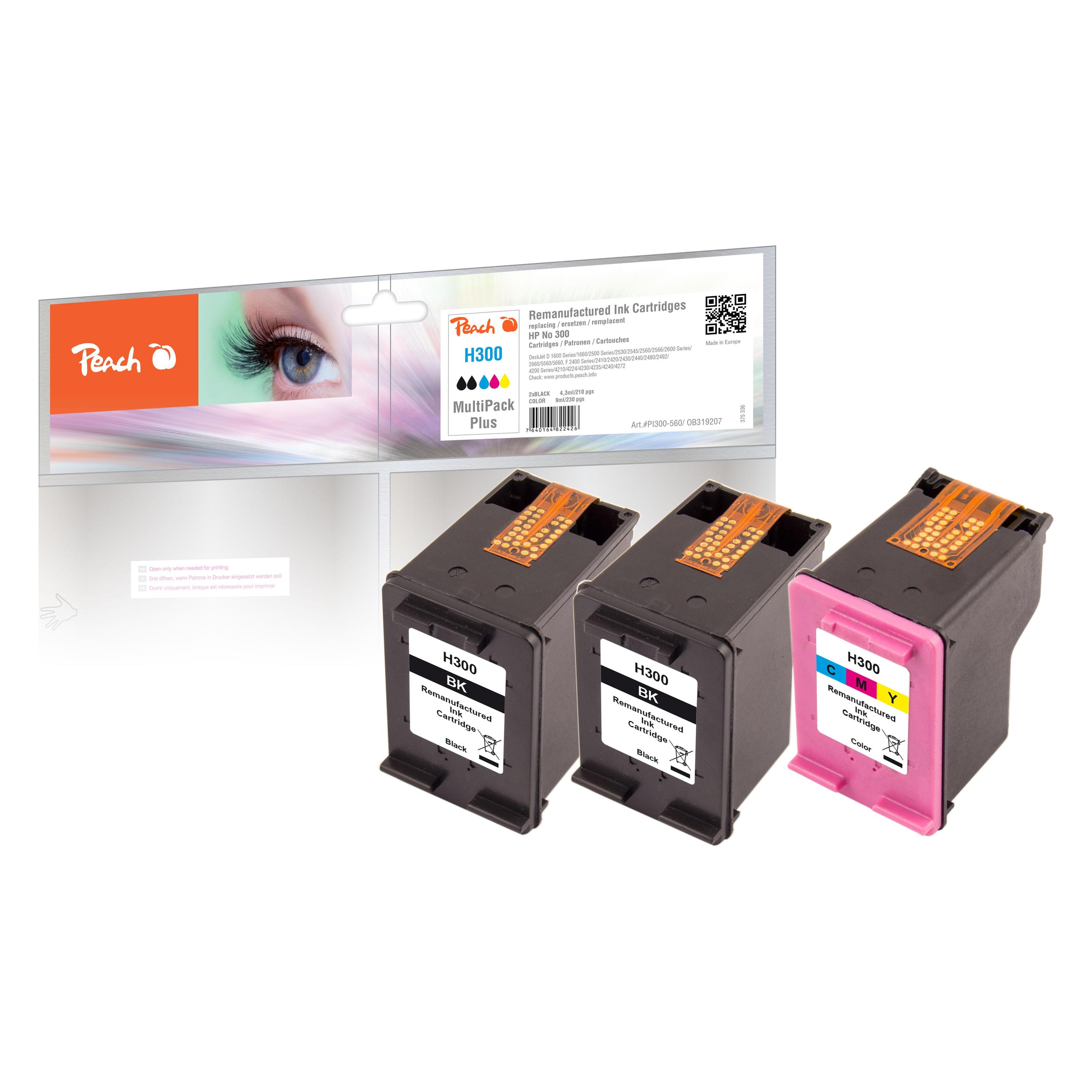 Peach Tinte HP No 300 MultiPack Plus, bk,c (C, M, Y) (0F319207)