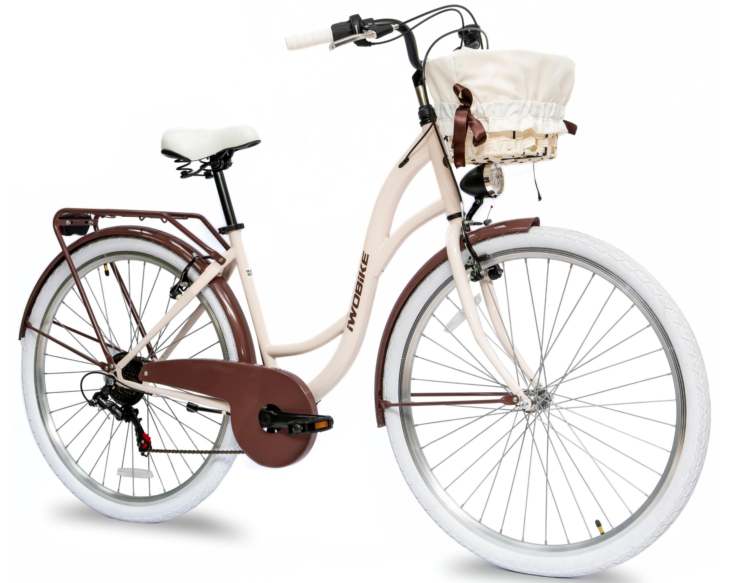 IwoBike Biscotti Damenfahrrad 28 Zoll Citybike mit Shimano Schaltung, Gepäckträger und Fahrradkorb GRATIS