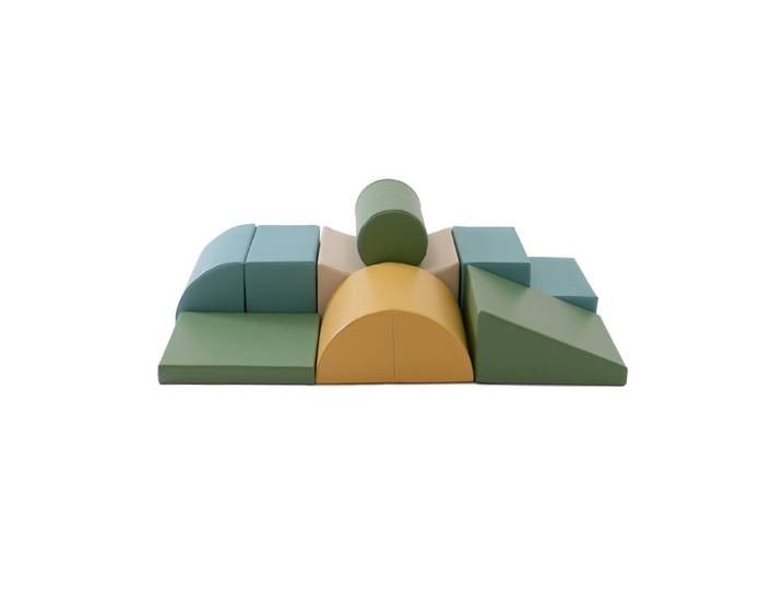 IGLUSoftplay IGLU SET 33 Adventurer - Beige/Grün/Pastell Schaumstoff-Bausteine Spielbauklötze, Altersempfehlung: 1–5 Jahre, Material: Polyethylen-Schaumstoff