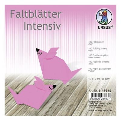 URSUS Faltblätter Intensiv, 15 x 15 cm, pink