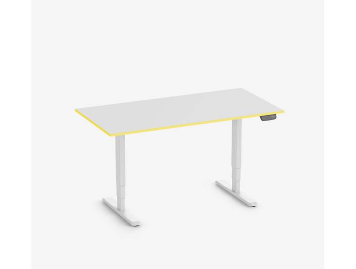 Primus Gamingschreibtisch Rechteck, Weiß Klassik Yellow Cab 160x80