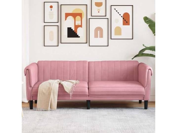 HEFZGDB 3-Sitzer Sofa Rosa Samt Modernes Design Wohnzimmer Polstermöbel mit Weichem Stoff und Stabilen Stützbeinen für Entspannung Fernsehen Lesen Komfortables Sitzgefühl Luxuriöser