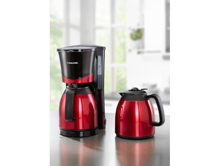 Thermo-Kaffeemaschine mit 2 Thermokannen, Rot