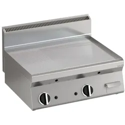 KBS Gastrotechnik KBS Gasgrillplatte 1/3 Gerillt Verchromte 796X555mm 2 Heizzonen Tischgerät