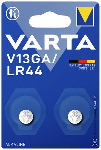 Varta Knopfzelle LR44 1.5 V 2 St. 155 mAh Alkali-Mangan ALKALINE Spec. V13GA/LR44 Bli2