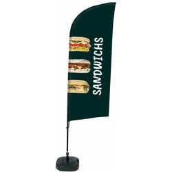 Showdown Displays Beachflag Alu Wind Komplett-Set Sandwiches Französisch