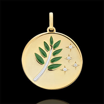 Edenly AnhÃ¤nger Ã–lzweig - GÃ¼ner Lack - 4 Diamanten