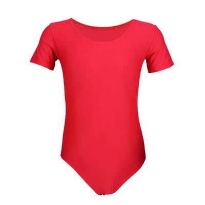 Turnanzug AQUARTI "Body Mädchen Gymnastikanzug Kurzarm", Kinder, Gr. 140, rot, Obermaterial: 80% Polyamid PA. 20% Elasthan EL., Sportanzüge