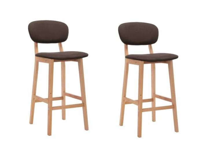 Makastle Barhocker 2 STK. Braun Stoff