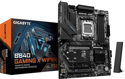 Gigabyte B840 GAMING X WF6E Mainboard Sockel (PC) AMD AM5 Formfaktor (Details) ATX Mainboard-Chipsatz AMD B840