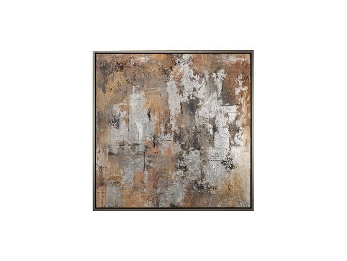 Handgemaltes, gerahmtes Bild „Silberakzent“ 105 x 105 cm Multicolor Crea Collection