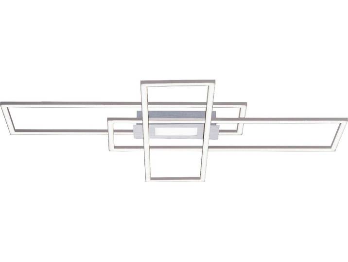 Plafonnier LED couleur acier\, intensité lumineuse variable\, télécommande\, L98\,9 cm