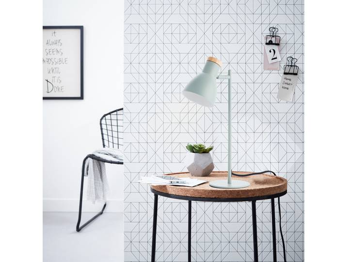BRILLIANT grüne Tischlampe VENEA dekorative Tischleuchte mit Schnurzwischenschalter mit schwenkbaren Kopf Metall/Holz 47cm Höhe 1x E14 Fassung max. 25W