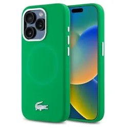 Lacoste LCHMP15LSMAN iPhone 15 Pro 6.1" estragon hardcase Silicone Croco Logo MagSafe (Apple iPhone 15 Pro), Smartphone Hülle, Grün