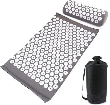 Uplifted Goods Comfortable Pillow And Mat Set With Optional Carry Bag grey set With Bag