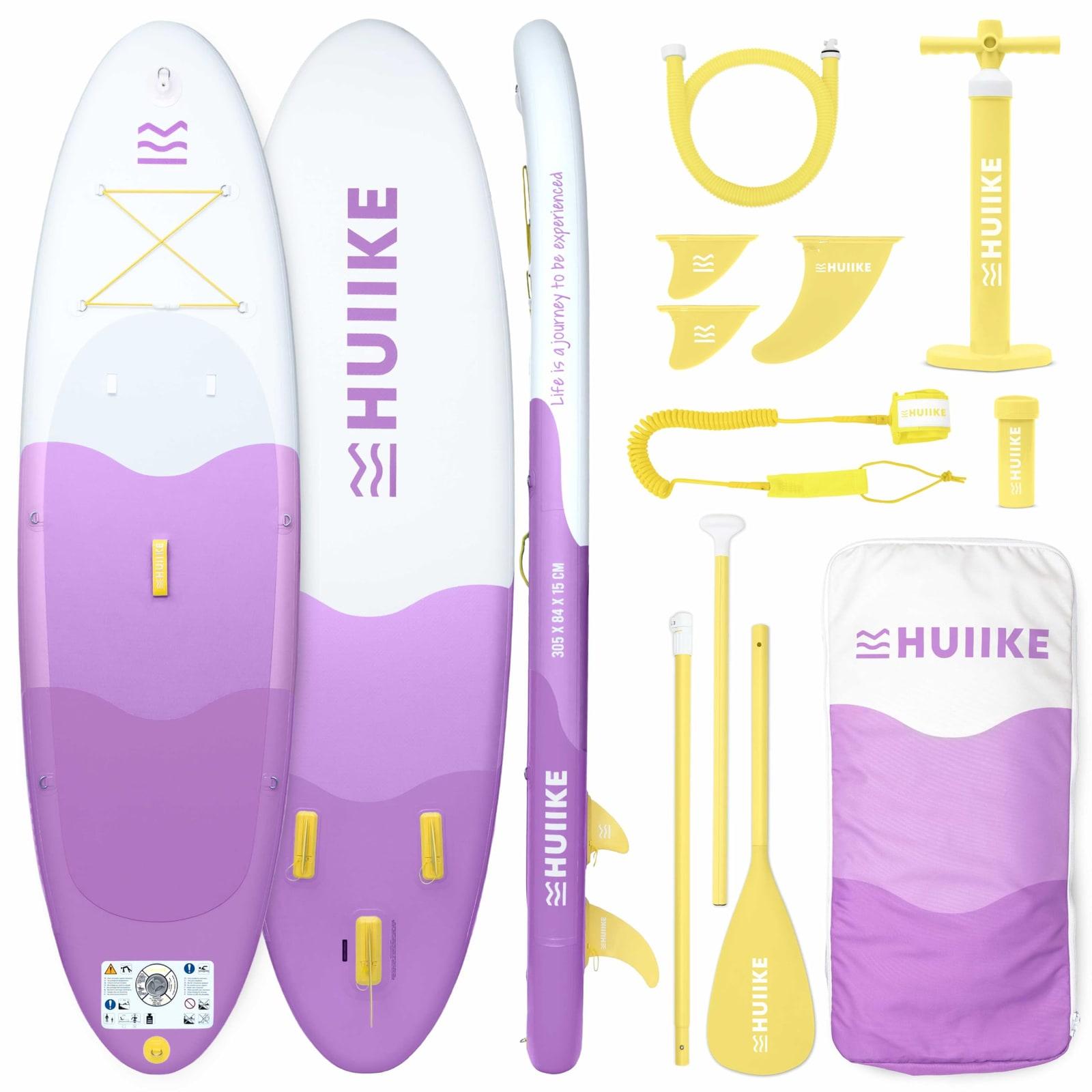 Aufblasbares SUP-Board - 10 Fuß - Tragfähigkeit 130 kg - Lila mit Zubehör