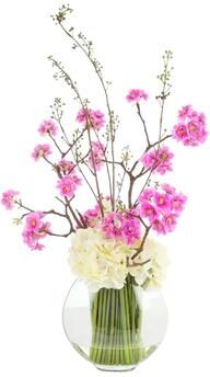 Creative Labs Cherry Blossom and Hydrangea Arrangement