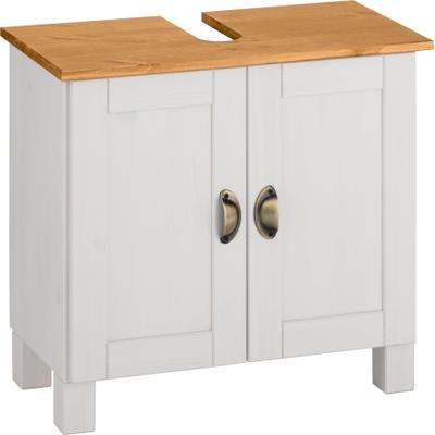 Waschbeckenunterschrank HOME AFFAIRE "Oslo", weiß (weiß, honig), B:60cm H:55cm T:30cm, Massivholz, Schränke, Waschbeckenunterschrank, Breite 60 cm