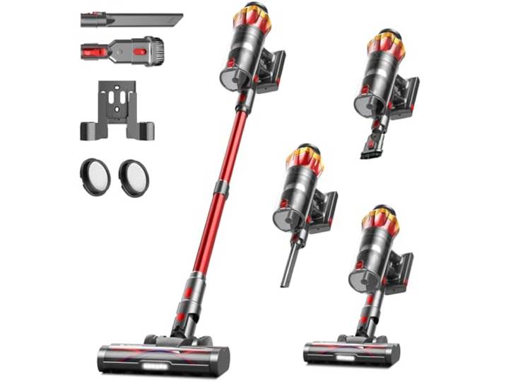 650W/55KPA Aspirateur Balai sans Fil 70min \,pour Sols Durs/Animaux/Voiture