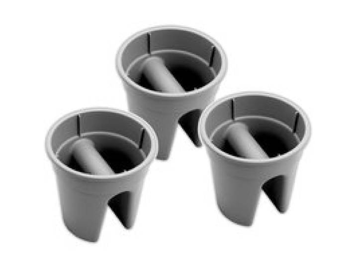 KHW Jardinière de balcon »Flowerclip«, lot de 3 (gris)