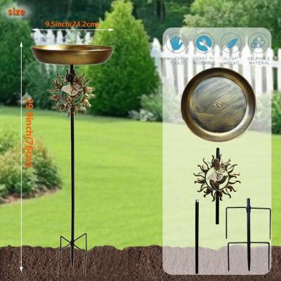 Uplifted Goods Freestanding Metal Bird Bath And Feeder For Outdoor Decor p