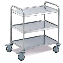Rollcart Tischwagen 3 Etagen \"Standard Ausführung\" - Ladefläche LxB: 600x400mm
- Außenmaß LxB: 700x500mm
- Tragkraft: 100kg