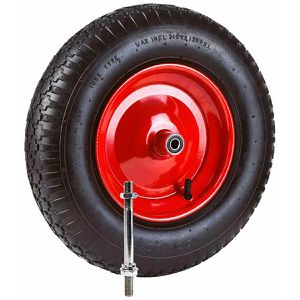 Grafner Schubkarrenrad 4.80/4.00-8, luftbereift, 130kg Tragkraft, Ø 380mm, mit Achse & Stahlfelge