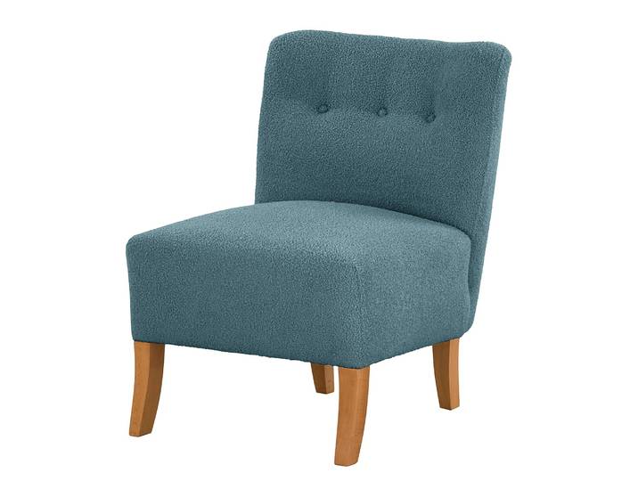 Fauteuil Tillet Bleu Tissu Bouclé Nola 62 x 79 x 67cm