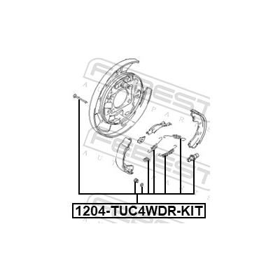 FEBEST Zubehörsatz, Feststellbremsbacken 1204-TUC4WDR-KIT für HYUNDAI