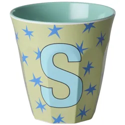 RICE Melamin Buchstabenbecher Stars mit Sternen, S