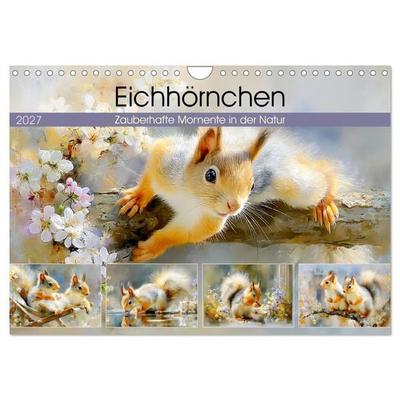 Eichhörnchen. Zauberhafte Momente in der Natur (Wandkalender 2027 DIN A4 quer), CALVENDO Monatskalender