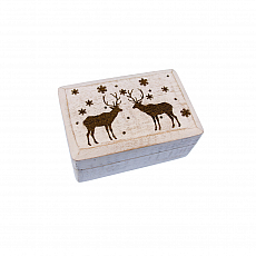 holzspielerei Holzbox weiß - Hirsch-Gravur - groß 302609