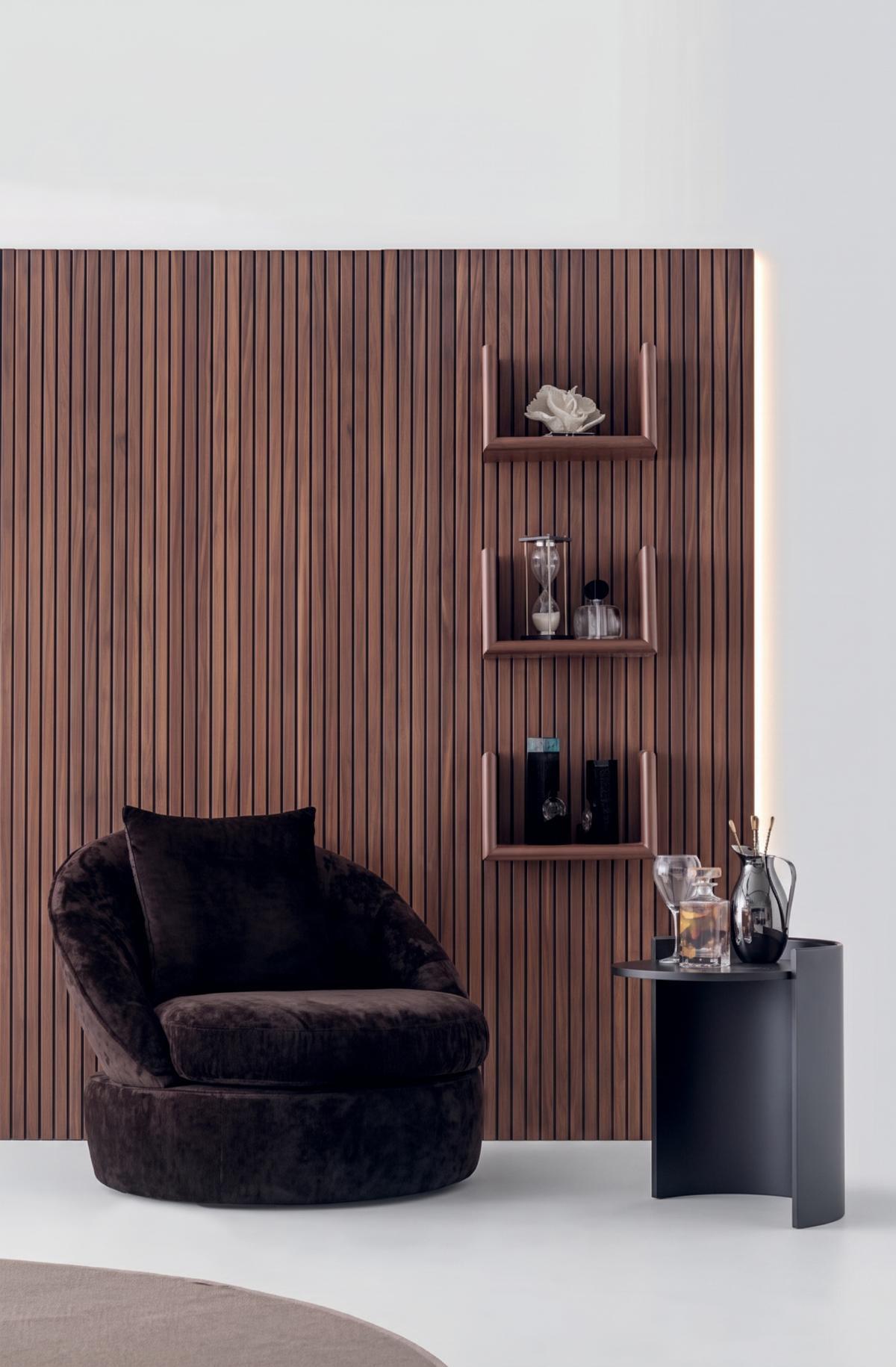 Sessel Beistelltisch Set Modern Braun Schwarz Elegant Loungesessel