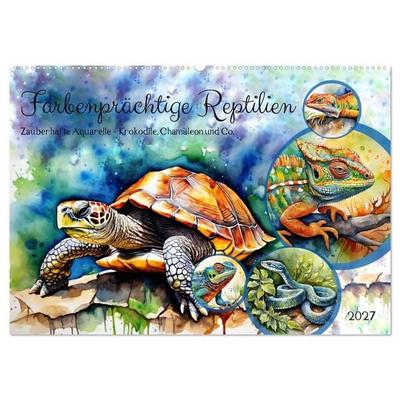 Farbenprächtige Reptilien (Wandkalender 2027 DIN A2 quer), CALVENDO Monatskalender