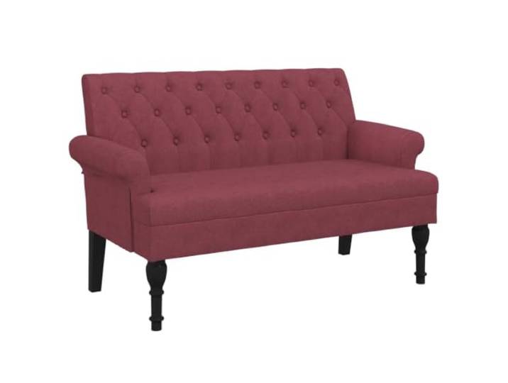 Makastle Sitzbank mit Rückenlehne Weinrot 120x62x75,5 cm Stoff