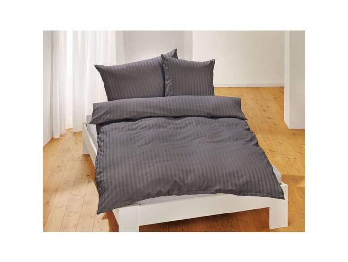 Bio-Satin-Bettwäsche uni gestreift – Duvetbezug – 160x240 cm