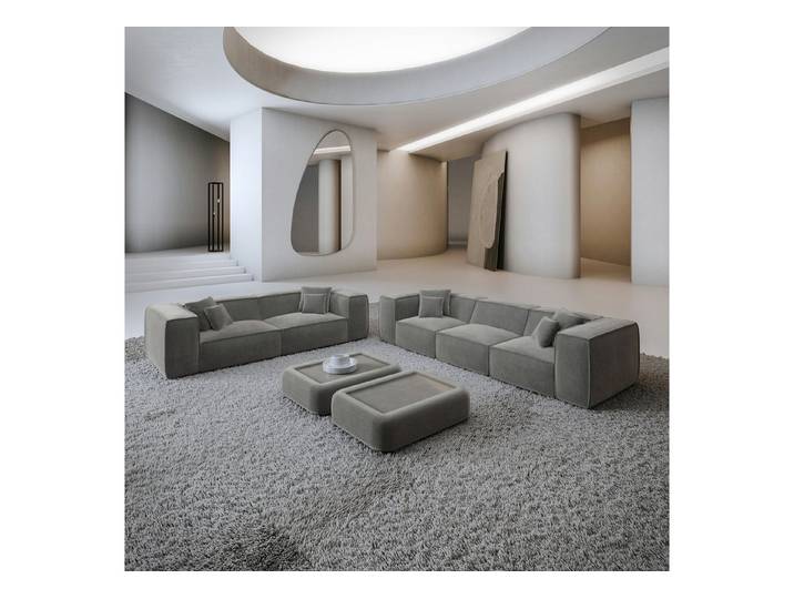 Sofa Dreams Polstergarnitur Liranda 3er & 2er Couchgarnitur, (Sofa-Set, 2 Teile, Couchgarnitur, inkl. Zierkissen), 3-Sitzer, 2-Sitzer Sofagarnitur, Lounge, Samtstoff Bezug Dunkelgrau