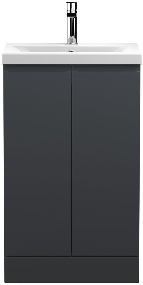 Nuie Urban 510mm Single Bathroom Vanity with Integrated Vitreous China Basin Satin Anthracite 510mm W