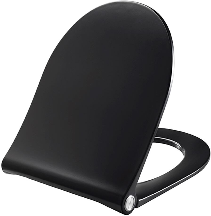 Pressalit siège WC 994001-DF4999 noir, charnière Universal DF4, Inox , amovible, avec couvercle, abaissement automatique