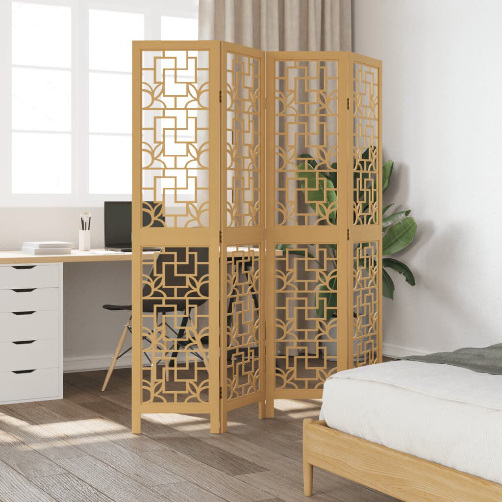 Latitude Vive Chassidi Solid Wood Accent Room Divider Brown 180cm H x 145cm W